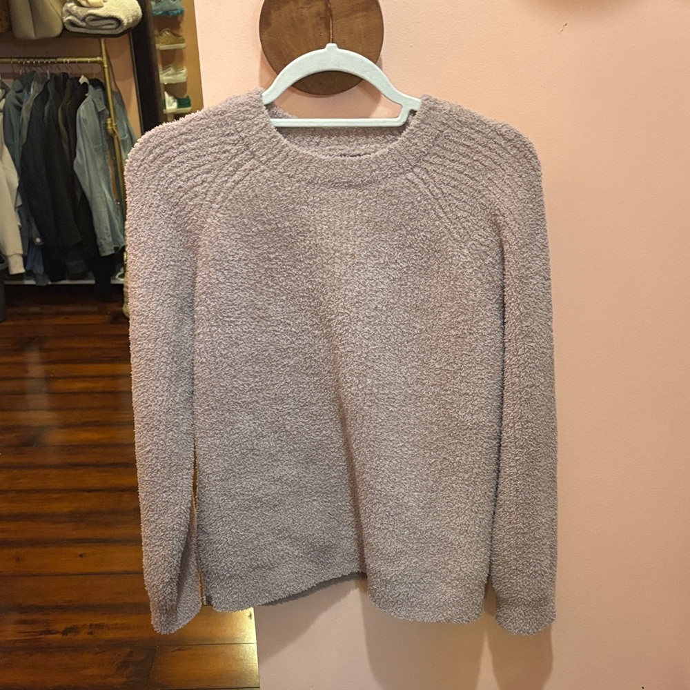 Barefoot Dreams CozyChic Lite Pullover Sweater – Oatmeal/Taupe size small